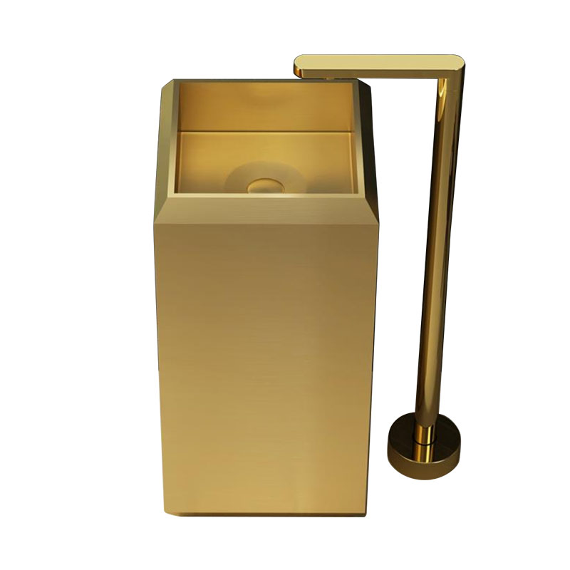 Bacino di colonna in acciaio inossidabile singolo oro