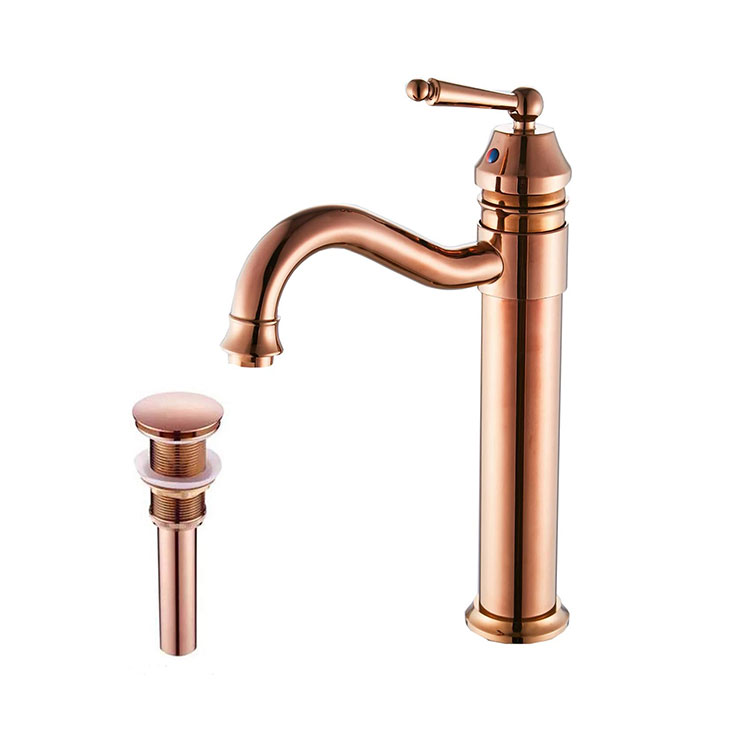 Rubinetto per lavabo in oro rosa